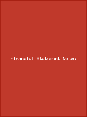 Financial Statement Notes