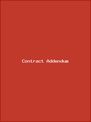Contract Addendum